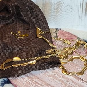 KATE SPADE NEW YORK Sweetheart Scallop Long Wrap Necklace Gold Plate over Brass